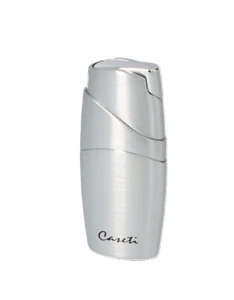 Caseti Feuerzeug Turbo chrom satiniert Humidor Geschenkverpackung - Bild 1 von 3