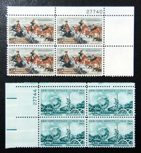US Stamps 1964,12 Mint Plate Blocks MNH 1243,44,47,48 - Picture 1 of 6
