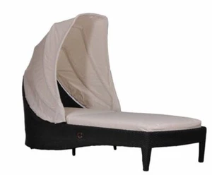 Gartenliege Amaro black braids Polyrattan Sonnenliege Liege Lounge Sunlounger - Bild 1 von 1