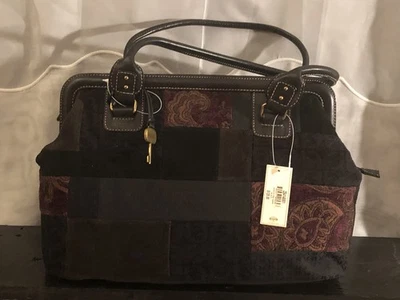 FOSSIL  Handbag/Purse •Multicolor Patchwork•Pockets•Double Handles-Brand New - Image 1 of 4