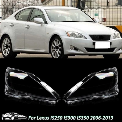 Pair Clear Headlight Lens Headlamp Covers For Lexus IS250 IS300 IS350 2006-2013 - Imagem 1 de 4