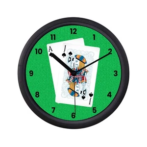 Black Jack Wall Clock Man Cave Poker Night Casino Decor Gift - Picture 1 of 3