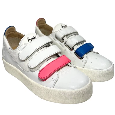 Giuseppe Zanotti Womens White Leather Strap Sneakers Size 4 - Image 1 of 4