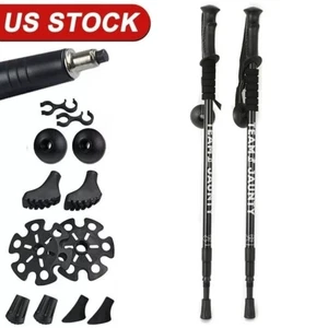 ⭐Pair of 2 Trekking Poles Walking Hiking Sticks Anti-shock Adjustable Alpenstock - Picture 1 of 10