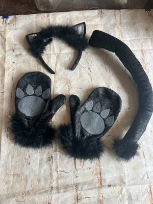 CAT Halloween Costume Ears, Paws, And Tail - Image 1 of 4