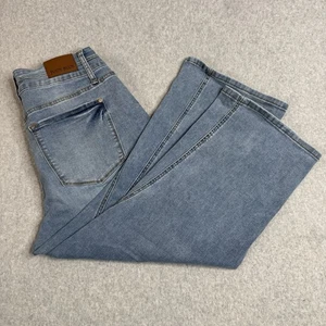 Judy Blue Wide Crop Denim Jeans Gr. 14 W High Rise Blau Light Wash Stretch - Bild 1 von 9