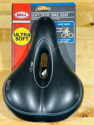 Asiento de bicicleta Bell Comfort 820 Soft Tech negro ergonómico acolchado premium NUEVO Foto 1 de 3