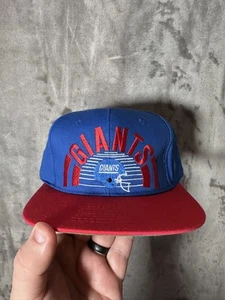 VINTAGE New York Giants Hat Cap Snap Back Blue Red NFL Football Mens 90s - Picture 1 of 7