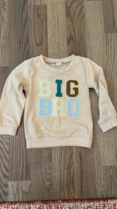 Boy Sweatshirt, Big Bro Tan, Size 100/4T - Picture 1 of 4