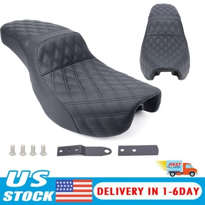 Rider Passenger Seat For Harley Dyna Street Fat Bob Super Glide 2006-2016 2017 - Image 1 of 4