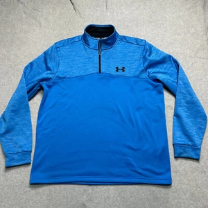 Under Armour 1/4 Zip Pullover Sweatshirt Mens XL Blue Fleece ColdGear Casual - Picture 1 of 9