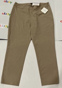 Women’s Pants By Ellen Tracy Modern Slim Mid-rise Side Zip Ankle Size:14 Khaki - Picture 1 of 3