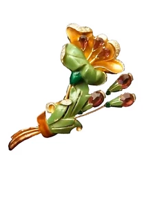 spilla  floreale vintage con smalti - Foto 1 di 15