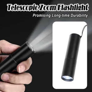 Mini Led Flashlight Cold White Waterproof Lamp Usb Rechargable Telescopic Zoom - Picture 1 of 10