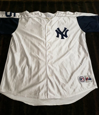 Majestic Mens Size XL White Short Sleeve New York Yankees Giambi #25 Jersey Cover