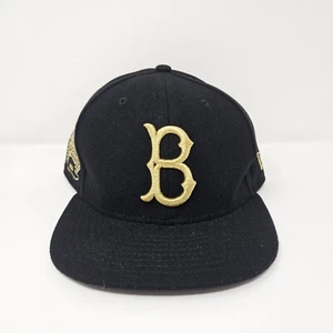 Cappello New Era 59FIFTY MLB Brooklyn Dodgers 59 anni patch nero aderente - Taglia 7 3/4 - Foto 1 di 4