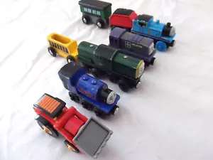 Vtg lot 8 Wooden wood Thomas The Train 5 engines - Picture 1 of 2