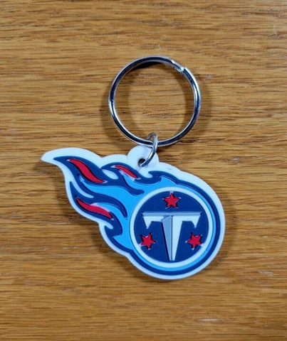 TENNESSEE TITANS Soft PVC Rubber Team Logo NFL Football Key Ring Key Chain Cover