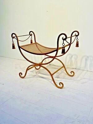 Taburete tocador de malla - estilo italiano - estilo dorado Hollywood Regency Foto 1 de 4