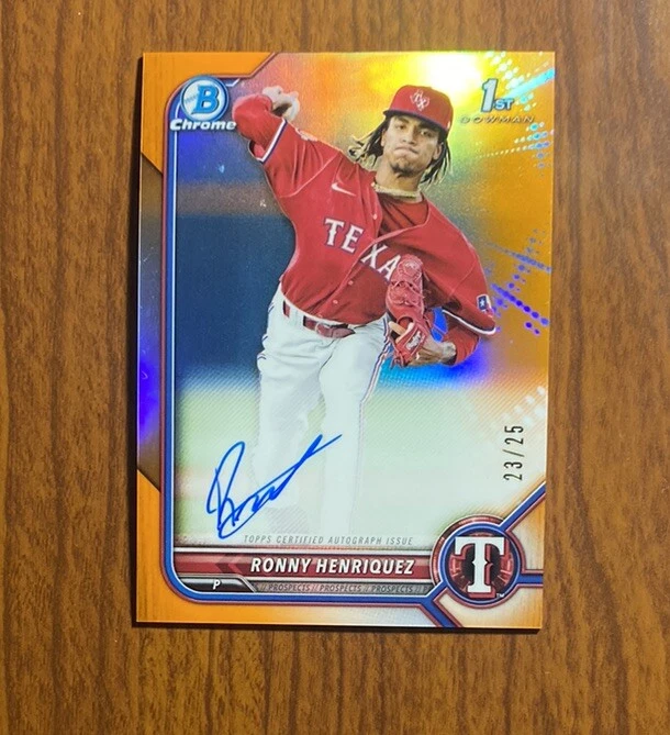 2022 Ronny Henriquez 1st Bowman Chrome Orange Refractor Auto /25 Autograph