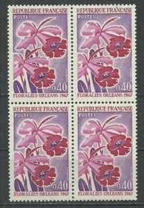 FRANKREICH 1967 Jahr postfrische Briefmarke postfrisch (**) Blumen - Bild 1 von 1