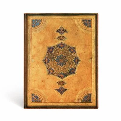 New Paperblanks Journal Ultra 7x9" FLEXIS Unlined Soft SAFAVID Gold 176 pages - Image 1 of 4