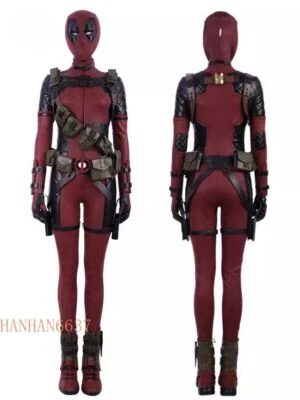 Female Deadpool Cosplay Costume Jumpsuit Bodysuit Outfit Suit Halloween Women - Image 1 of 4