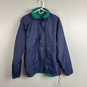 VINTAGE 90s Gap 2 in 1 Arctic Light Fleece Half Zip Pullover Large Blue Green - Picture 1 of 10