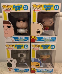 Funko POP! Family Guy #31 #32 #33 #34 Peter Brian Stewie **KOMPLETTES SET** LESEN - Bild 1 von 8