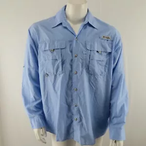 Camicia uomo Columbia PFG pesca outdoor ventilata taglia media blu manica lunga - Foto 1 di 9