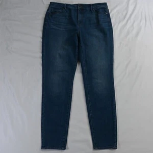 Pantalones de mezclilla elásticos lavados oscuros ajustados al tobillo con curvas LOFT 30/10 para mujer - Imagen 1 de 7