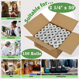 150 Rolls 2 1/4" x 50 Thermal Receipt Cash Register Credit Card Paper BPA Free - Picture 1 of 16