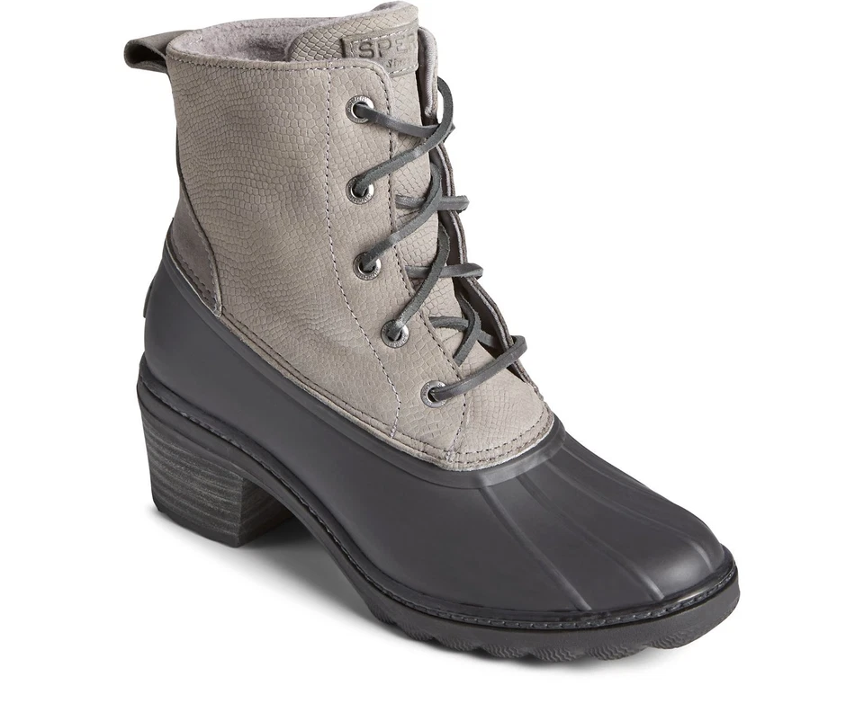 Sperry Saltwater Womens Size 12 M Duck Boots STS86777 Gray Lace Up