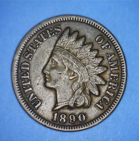 1890 INDIAN BORDERLINE EF SHARP LIBERTY w/ THREE DIAMONDS SHOWING - *84314232 🌈 Cover