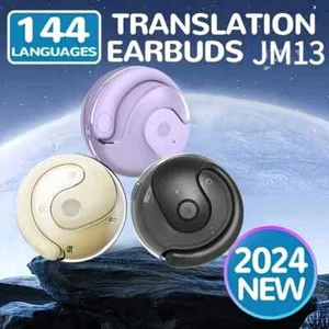 Translation Earphones Supporting Over 100 Languages Hanging TWS Wireless Black - Zdjęcie 1 z 5