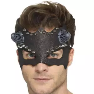 Devil Studded Eyemask Adult Black - Picture 1 of 2