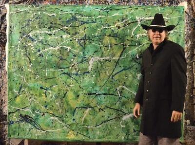 Pollock/Richter style￼ Professional Painting 81” X 62”(6ft 9in)Abstract Modern - Image 1 of 4