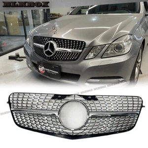 Fit BZ 10-13 W212 E-Sedan Front Bumper Grille Chrome Diamond Silver BSL1 Look - Bild 1 von 3