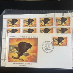 Republic of the Marshall Islands ￼To The Heroes Of Desert Storm - FDC & 16 Stamp - Picture 1 of 4