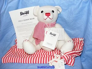 Steiff Filz Teddybär Weiß Limitierte Auflage Selten Brandneu EAN 035821 Jointed - Bild 1 von 1