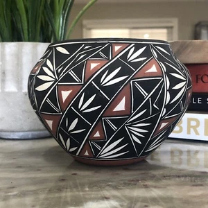 Indianer Acoma Pueblo Fine Line handbemalte Keramik signiert New Mexico - Bild 1 von 19