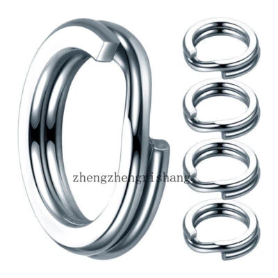 100 Stainless Steel Fishing Split Rings Heavy Saltwater Duty Big Game 25LB-350LB - Image 1 of 4