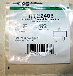 NTE2406 - T-NPN, Si, General Purpose Amp - Picture 1 of 2