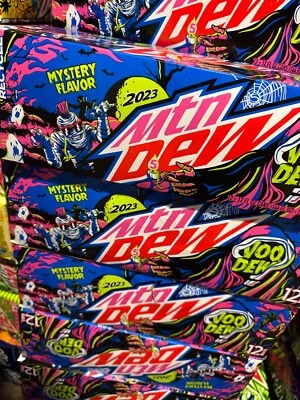 NEW LIMITED EDITION 2023 MTN DEW VOO DEW MYSTERY FLAVOR SODA 12 PACK 12FLOZ CANS - Image 1 of 4