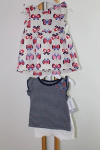 Carter's Carters Girls Size 3 Months 4PC Shirt Shorts Top Butterfly Dress NWT - Picture 1 of 3