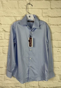 NEW Michael Kors Youth Boys Blue Button Down Dress Shirt Size 8 - Picture 1 of 3
