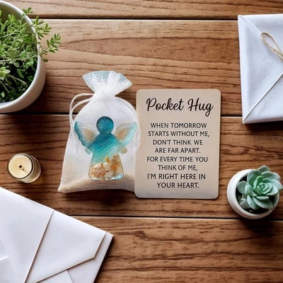 Angel Pocket Hug in Memory of The Dead,Sympathy Gift HealingSymbolism H P0C0 - Image 1 of 4