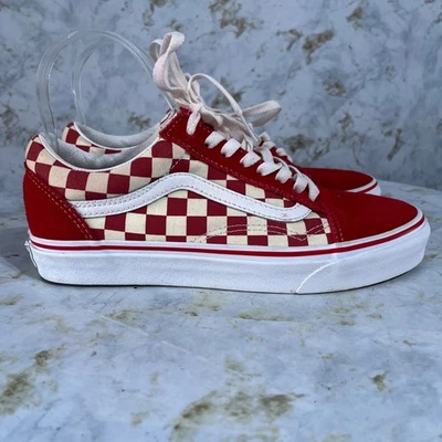 Vans Checkerboard OTW Mujer Talla 8.5 Zapatos Rojo Blanco Informal Zapatillas bajas Foto 1 de 4
