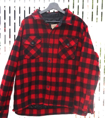 LL Bean Men's Maine Guide Shirt Jacket Wool Sz L Buffalo Check Flannel Jacket - Image 1 of 4