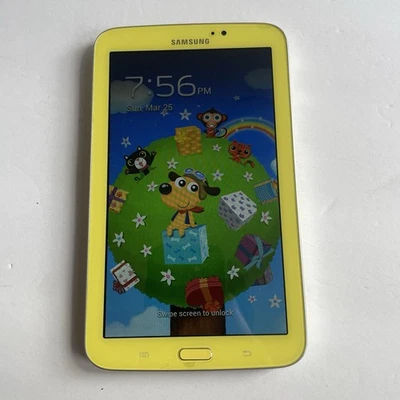 Samsung Galaxy Tab 3 Kids SM-T2105 7" 8GB Wi-Fi Tablet Yellow Works Tested - Image 1 of 4